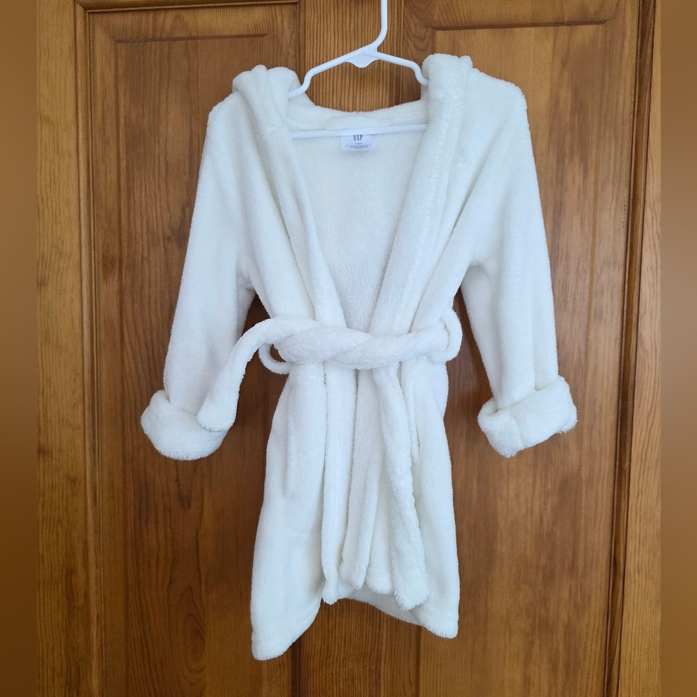 GAP Toddler Brannan Bear Fuzzy Sleep Robe Off White 2 Years